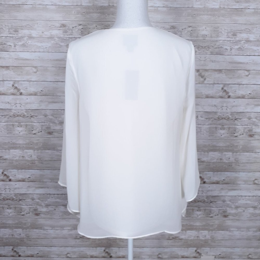 JM Collection Blouse S Sheer Overlay Necklace 966 - Picture 4 of 7